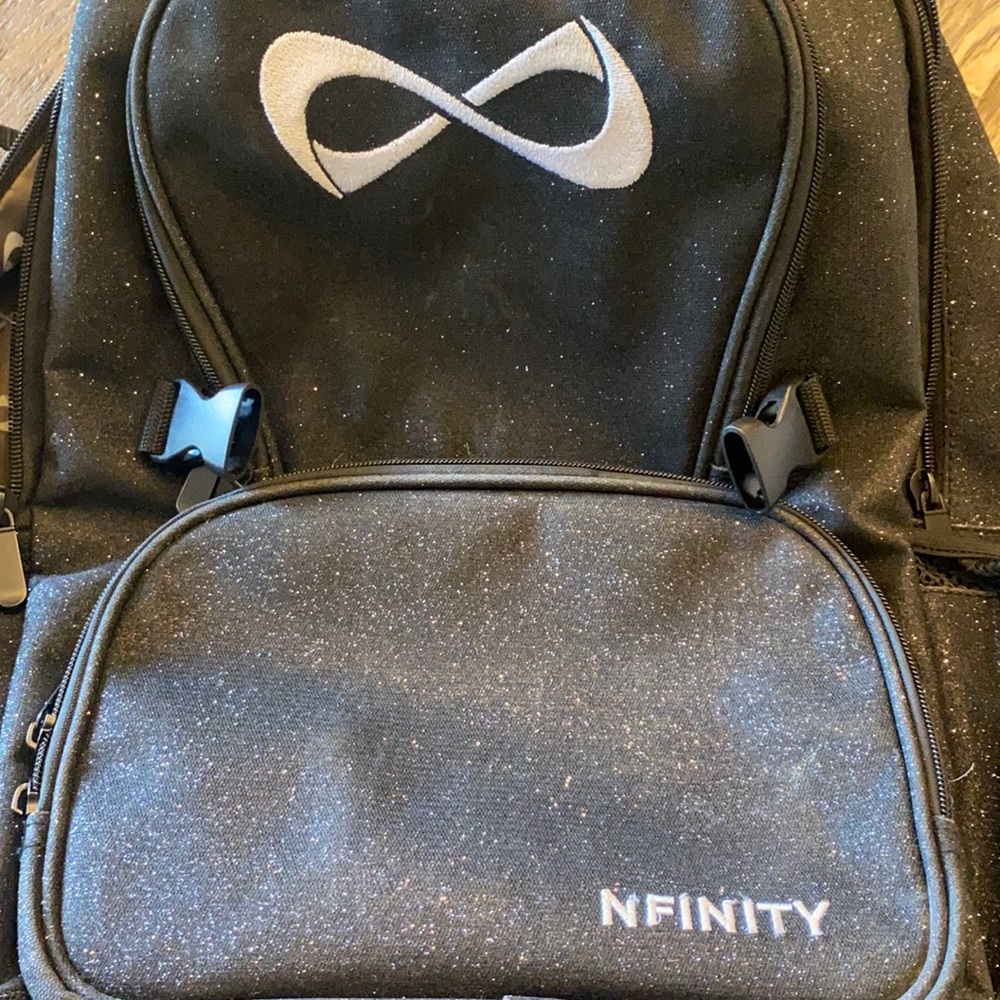 Infinity black sparkly cheer bag